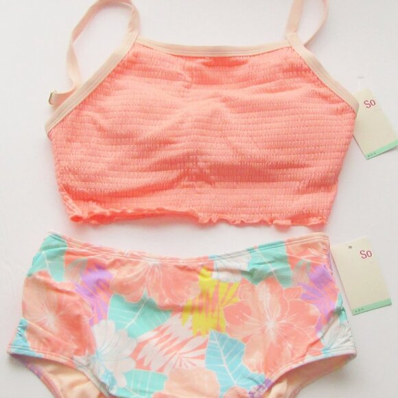 SO High Waisted  & High Neck Hibiscus 2 Pc Swim Bikini Med or Large NEW - Picture 10 of 10